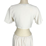 Shein Cream Front Knot Exposed Back Slits Dress- Size M