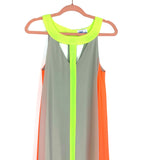 Hopes Neon Striped Halter Maxi Dress- Size S