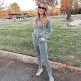 Mono B Charcoal Grey Malibu Waffle Pullover- Size S (We Have Matching Bottoms!)