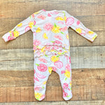 Angel Dear Pink Lemon Print Ruffle Footie Outfit- Size NB