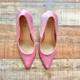 Not Just A Pump Pink Velvet Block Heels- Size 8.5
