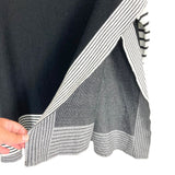 Chicwish Black/White Mock Neck Dolman Sleeve Side Slit Cape Sweater Pullover- Size ~M (see notes)