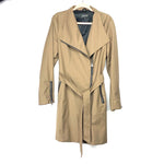 Mackage Zip Up Trench Coat with Leather Zipper and Belt Loops- Size L (EXCELLENT CONDITION)