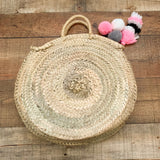 Like to Know It Round Straw Handbag with Tassel Charms