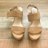 Time And True Camel Suede Like Cork Wedge- Size 7 (Like New Condition!)