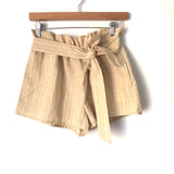 Love Tree Beige Paperbag Waist Shorts- Size S