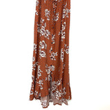 Maurices Brown Floral Print Maxi Dress NWT- Size 1 (Fits Like 1X)