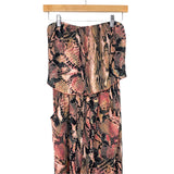 Tyche Snakeskin Print Ruffle Off the Shoulder Jumpsuit- Size S