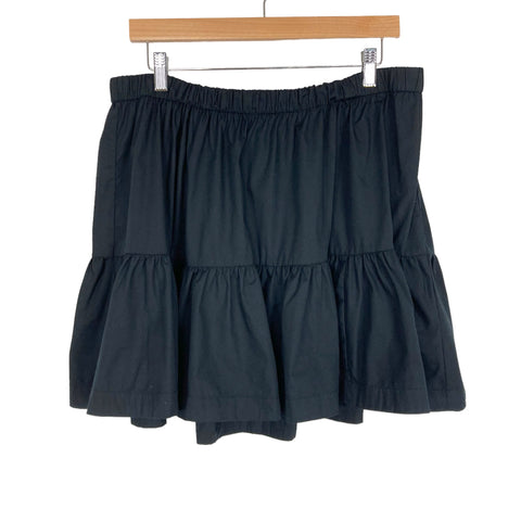 Abercrombie & Fitch Black Poplin Volume Skirt- Size XL