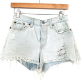 Levi's Light Wash Distressed Jean Shorts- Size 26 (see notes)