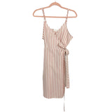 Goodnight Macaroon Pink and White Striped Wrap Dress NWT- Size M (see notes)