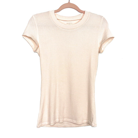 Summersalt White/Pink Stripped Fitted Top- Size L