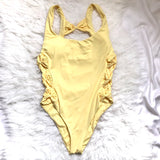 Isabella Rose Yellow One Piece with Side Bow Cut Out Detail- Size S