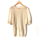 Blu Pepper Ivory 3/4 Sheer Sleeve Top- Size S