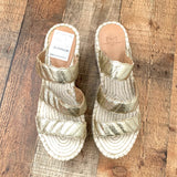 Marc Fisher Gold Espadrille Platform Sandals- Size 7.5 (See Notes)