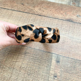 No Brand Satin Animal Print Top Knot Headband