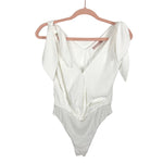 Skylar Rose Ivory Shoulder Tie Bodysuit- Size M