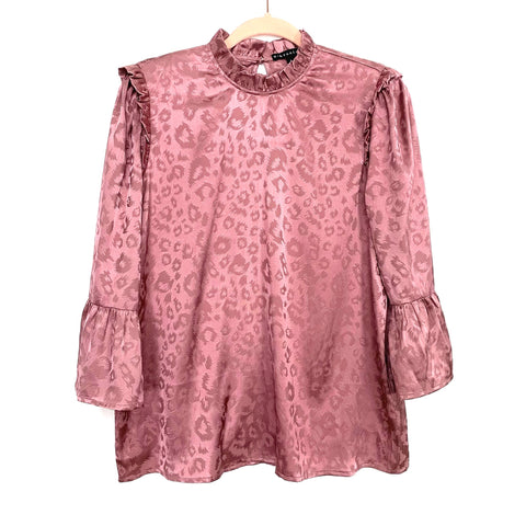 Gibson Look Mauve Animal Print Top- Size S