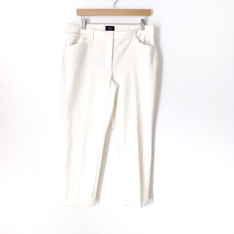 White House Black Market The Slim Ankle Cream Dress Pants- Size 14 (Inseam 27”)