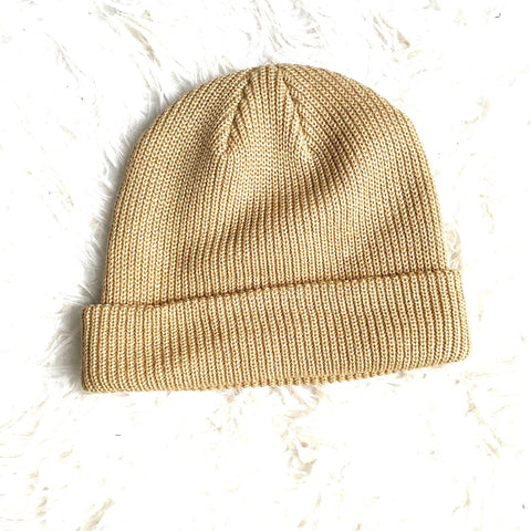 Connectyle Beige Knit Beanie Hat