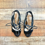 Sam Edelman Black Suede Leather Lace Up Sandals- Size 9.5