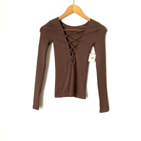 Intimately By Free People Brown Corset Style Top NWT- Size XS/S