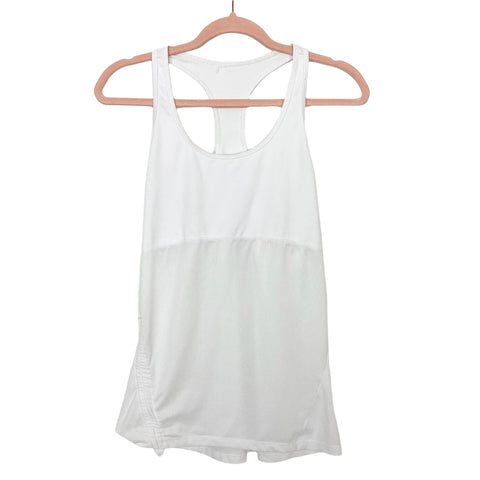 Fabletics White Cinched Side Racerback Tank- Size M