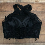 Shail K Two Piece Black Lace Top and Floral Skirt Dress- Size 6 (sold out online)