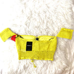 Forever 21 Bright Yellow Crochet Off the Shoulder Blouse NWT- Size S