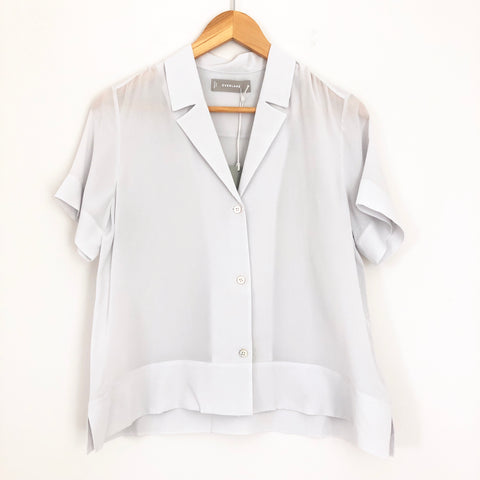 Everlane Silk Grey Crop Button Up Blouse NWT- Size 4