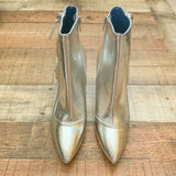 Nine West Silver Metallic Pointy Heel Booties- Size 7 (LIKE NEW, sold out online)