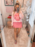 Le Lis Collection Billie Pink Checkered Skirt NWT- Size S