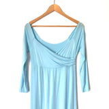 No Brand Blue 3/4 Sleeve Flowy Maxi Maternity Dress- Size ~ S/M (see notes)