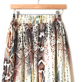 Olivaceous Colorful Snakeskin Print Pleated Skirt- Size S