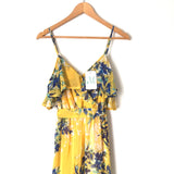 Jealous Tomato Yellow Cold Shoulder Floral High/Low Dress NWT- Size S