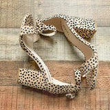 Qupid Animal Print Faux Suede Heels- Size 8