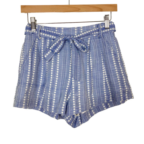 Forever21 Chambray with White Embroidered Print Belted Shorts- Size XS (we have matching top)