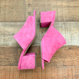 Gap Pink Suede Like Block Mules- Size 8 (See Notes)