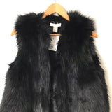 H&M Black Faux Fur Vest NWT- Size XS