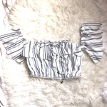 Chicways Striped Two Piece Skirt Set- Size S
