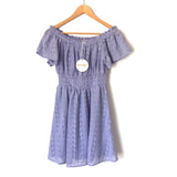 Wild Honey Light Purple Off the Shoulder Embroidered Dress NWT- Size S