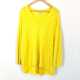 LOFT Yellow Sweater with Slit on Back Bottom Hem- Size L