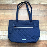 Vera Bradley Navy Quilted Performance Twill Collection Tote Bag Like New