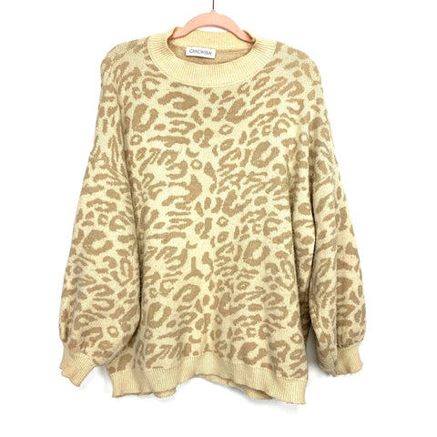 Chicwish Animal Print Mock Neck Sweater- Size ~M/L (see notes)
