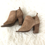 Lucky Brand Suede Peep Toe Booties- Size 7