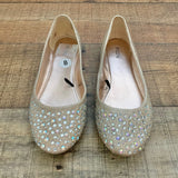 Nicole Selma Glitter and Rhinestone Ballet Flats- Size 8