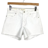 L.T.J White Denim Fringe Hem Shorts NWT- Size S