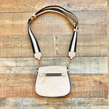 Marc Jacobs Tan Leather Crossbody with Black/White/Metallic Gold Strap