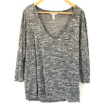 Leith Heathered V-Neck 3/4 Sleeve Top- Size XL