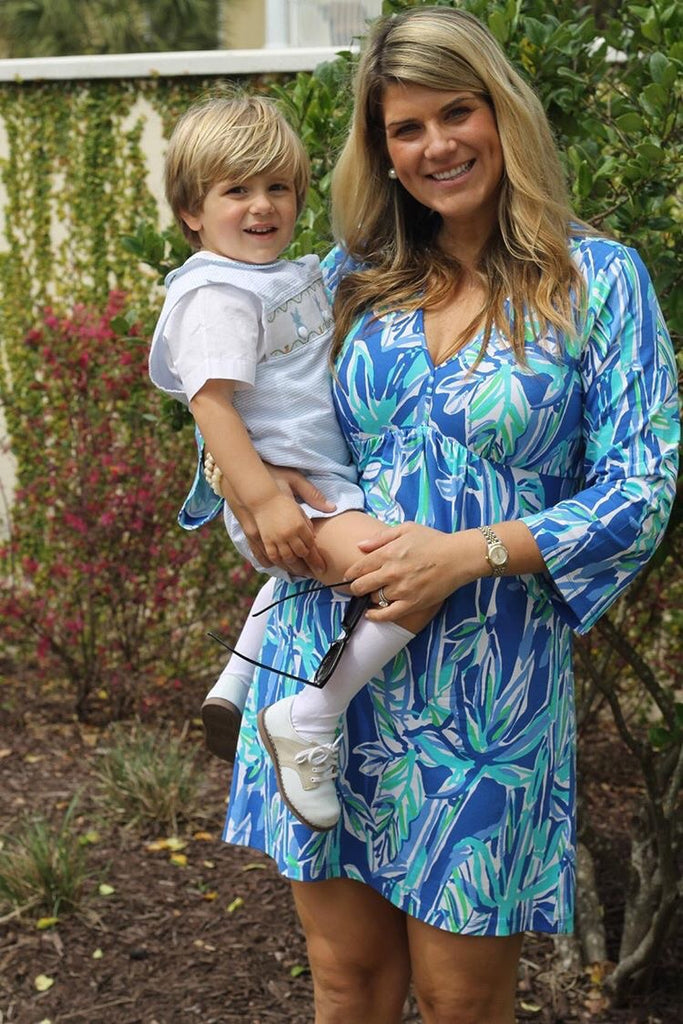 Lilly Pulitzer V-Neck Blues and Greens Dress- Size L The Saved Collection Lilly Pulitzer V-Neck Blues and Greens Dress- Size L The Saved Collection